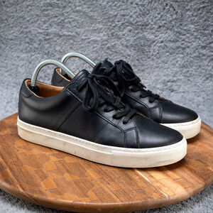 Greats Brooklyn Royale Womens Shoes Black Leather Sneakers Made Italy - 10